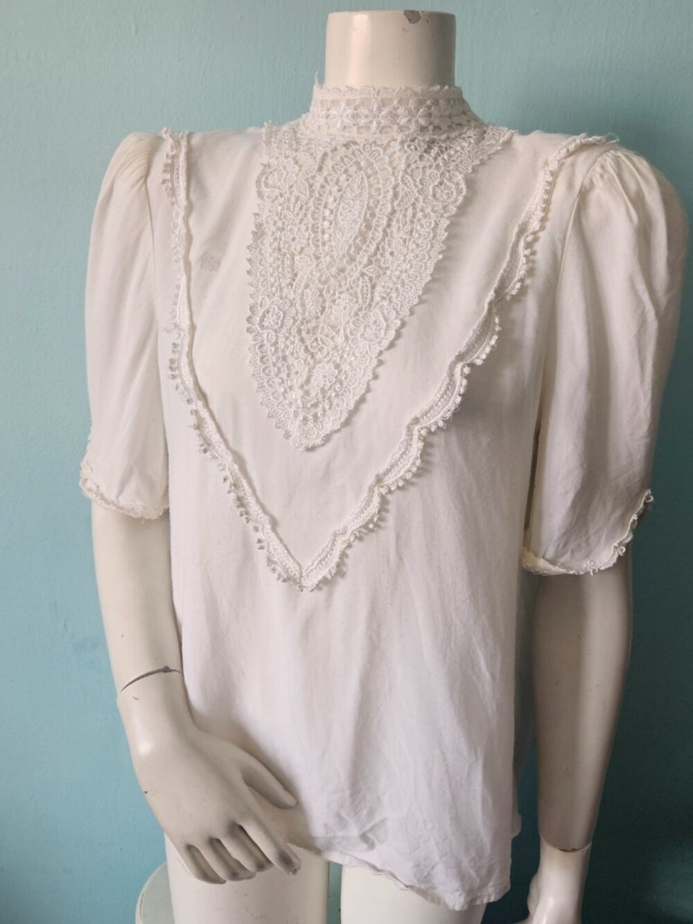 Vintage Scott McClintock 80s Victorian style cottagecore goth blouse top shirt M